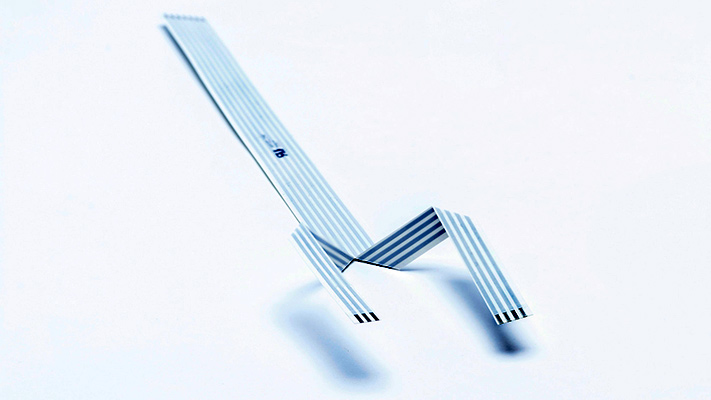 2.54mm crimped FFC with cut and folded ends